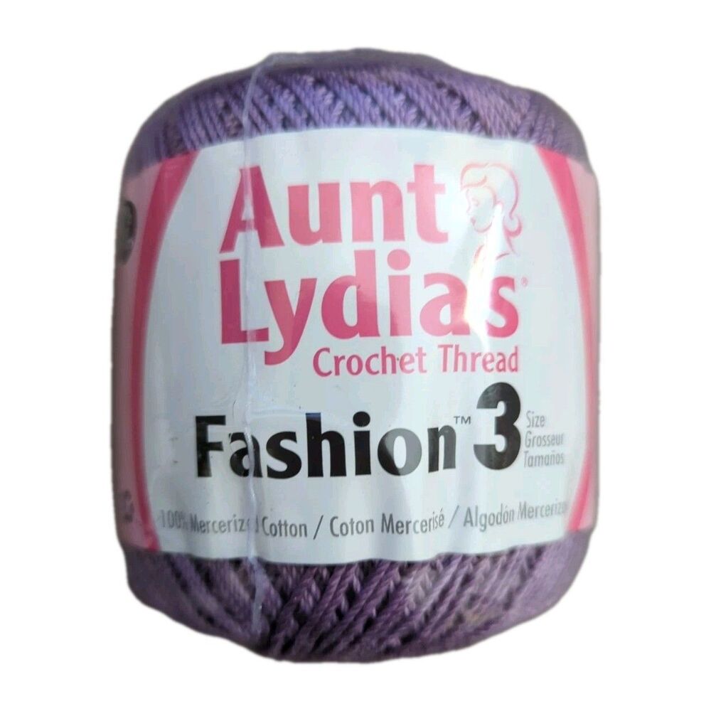 Aunt Lydia's Fashion Crochet Thread Size 3 Plum Purple Cotton